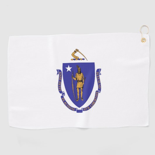 Golfhanddoek met vlag van Massachusetts (Horizontaal)