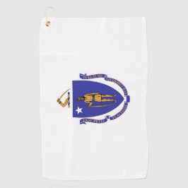 Golfhanddoek met vlag van Massachusetts