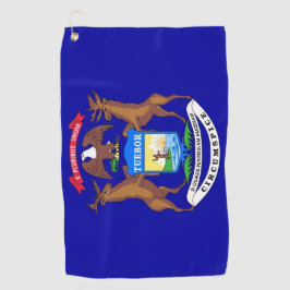 Golfhanddoek met vlag van Michigan