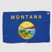 Golfhanddoek met vlag van Montana (Horizontaal)