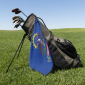 Golfhanddoek met vlag van North Dakota (Groen)