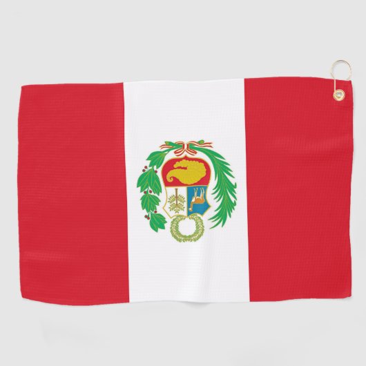 Golfhanddoek met vlag van Peru (Horizontaal)