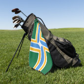 Golfhanddoek met vlag van Portland City, Verenigde (Groen)