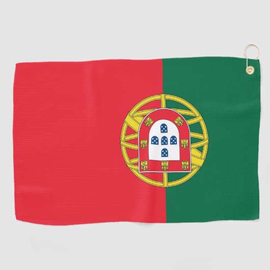 Golfhanddoek met vlag van Portugal (Horizontaal)
