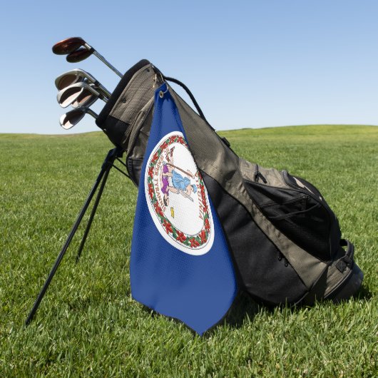 Golfhanddoek met vlag van Virginia State, Verenigd (Groen)