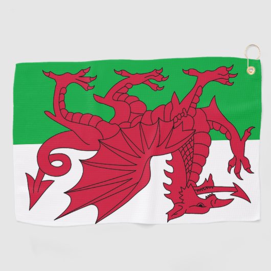 Golfhanddoek met vlag van Wales, Verenigd Koninkri (Horizontaal)
