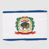 Golfhanddoek met vlag van West Virginia State, Ver (Horizontaal)