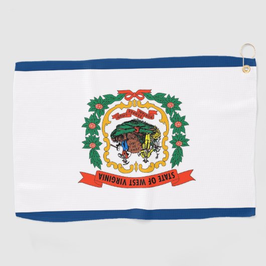 Golfhanddoek met vlag van West Virginia State, Ver (Horizontaal)