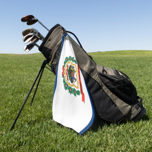 Golfhanddoek met vlag van West Virginia State, Ver (Groen)