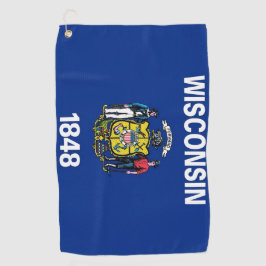 Golfhanddoek met vlag van Wisconsin State, Verenig