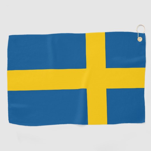 Golfhanddoek met vlag van Zweden (Horizontaal)