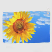Golfhanddoek met zonnebloem (Horizontaal)
