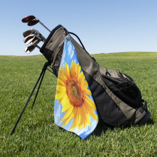 Golfhanddoek met zonnebloem (Groen)