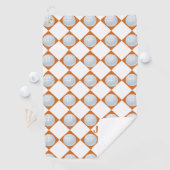 Golfhanddoek Monogram Verbrand Oranje Wit Patroon (Insitu)