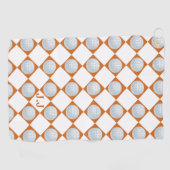 Golfhanddoek Monogram Verbrand Oranje Wit Patroon (Horizontaal)