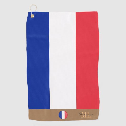 Golfhanddoek, onder Franse vlag Golfhanddoek (Voorkant)