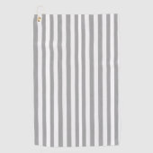 Golfhanddoek Streep Grijs Wit (Voorkant)