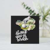 Golfhandschoen en bal op de achtergrond van de gol bedankkaart (Staand voorkant)