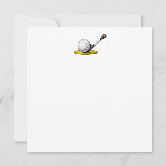 Golfhandschoen en bal op de achtergrond van de gol bedankkaart (Achterkant)