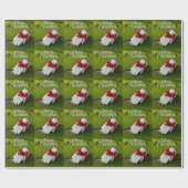 Golfhandschoen Kerstthema op groen gras Cadeaupapier (Vlak)