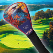 GOLFHOOFD HOESJE - Patriotic Eagle + USA & Monogra Golfheadcover