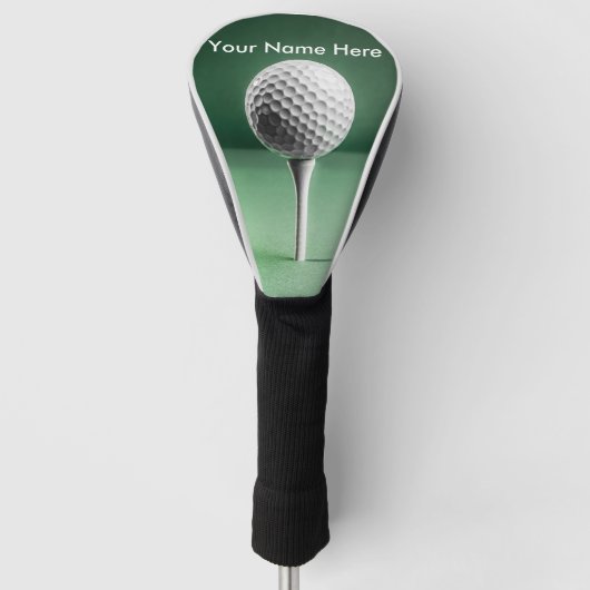 Golfhoofddeksel met golfbal afbeelding golfheadcover (Voorkant)