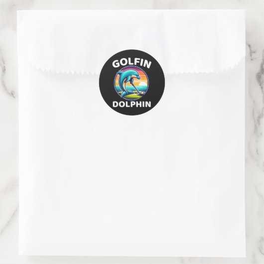 Golfin Dolfijn Grappig Zee Zoogdier Dolfijn Spelen Ronde Sticker (Tas)