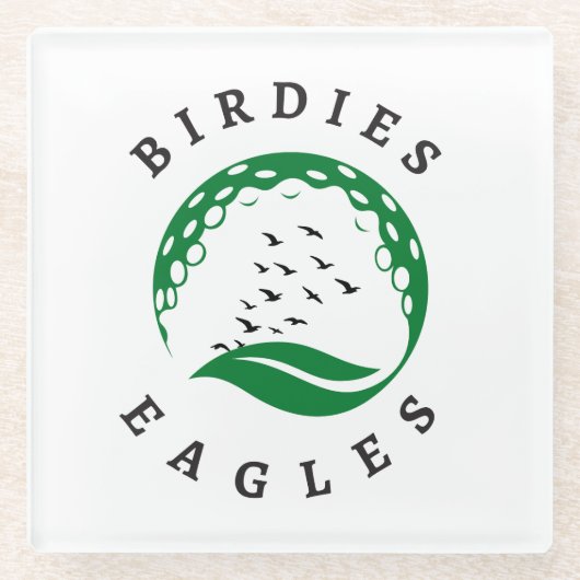golfinfuus | Birdies | Eagles Logo Glazen Onderzetter (Voorkant)