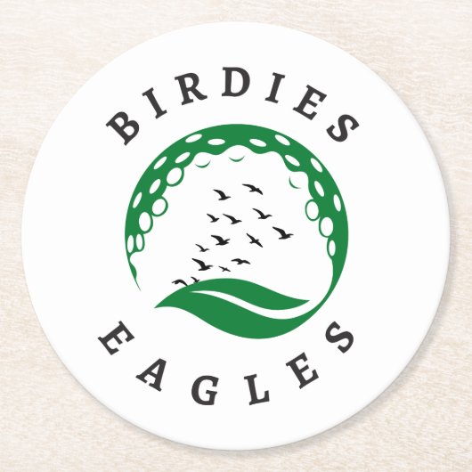golfinfuus | Birdies | Eagles Logo Ronde Kartonnen Onderzetter (Voorkant)
