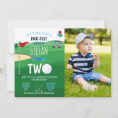 Golfing 2e verjaardag: Foto van Golf Invite Fun Kaart (Voorkant)