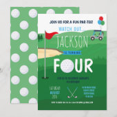 Golfing 4e verjaardag Vier Golfcursus Clubs Kaart (Voorkant / Achterkant)