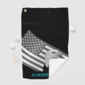 Golfing America & United States, Eagle/flag Golfhanddoek (Insitu)