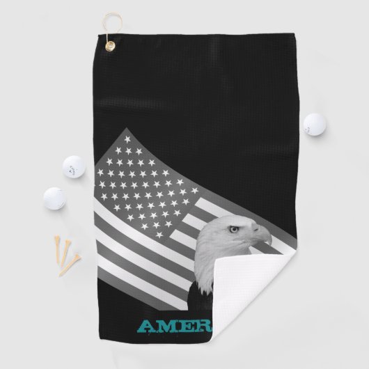 Golfing America & United States, Eagle/flag Golfhanddoek (Insitu)