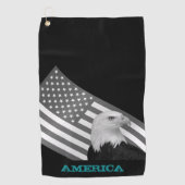 Golfing America & United States, Eagle/flag Golfhanddoek (Voorkant)