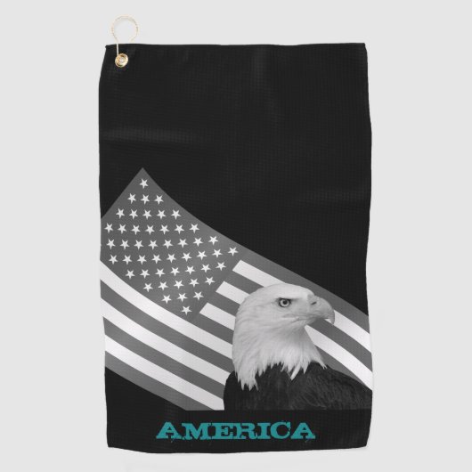 Golfing America & United States, Eagle/flag Golfhanddoek (Voorkant)