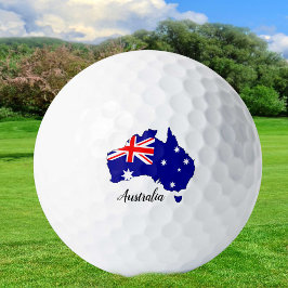 Golfing Australia & Australian Flag / Aussie Golfballen