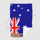 Golfing Australia, monogrammed Australian Flag Golfhanddoek (Insitu)