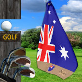 Golfing Australia, monogrammed Australian Flag Golfhanddoek