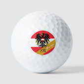 Golfing Austria & Monogram, Oostenrijkse vlag /gol Golfballen (Voorkant)