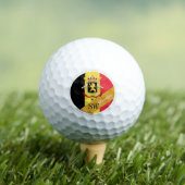 Golfing België & Monogram, Belgische vlag /golden Golfballen (Insitu Shirt)