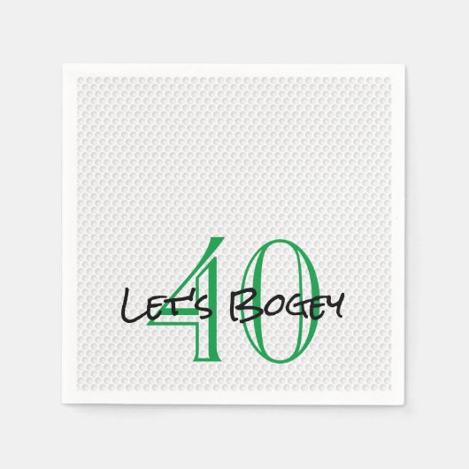 Golfing Birthday 40 LET's BOGEY Funny Golf Ball Servet (Voorkant)