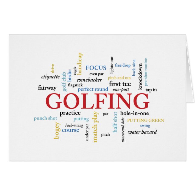 Golfing Birthday in Words (Voorkant Horizontaal)