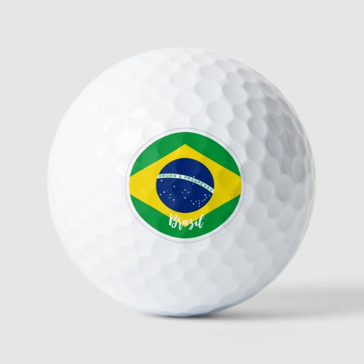 Golfing Brazilië en Braziliaanse vlag/Golfbal Golfballen (Voorkant)