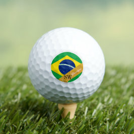 Golfing Brazilië en Monogram, Braziliaanse vlag Golfballen