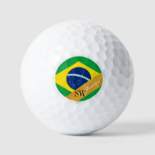 Golfing Brazilië en Monogram, Braziliaanse vlag Golfballen (Voorkant)