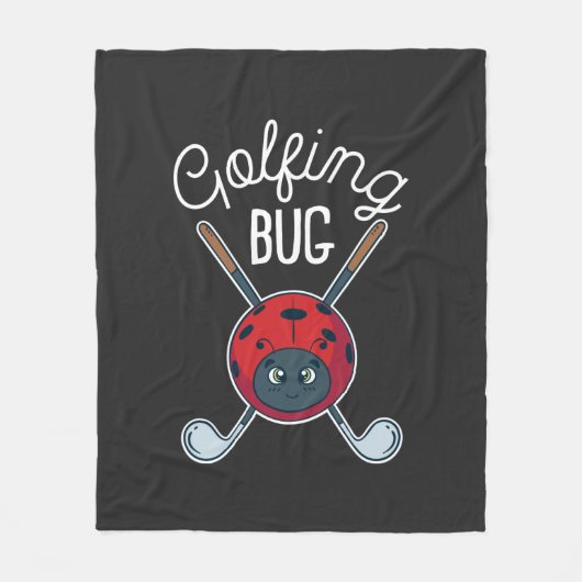 Golfing Bug Cute Outdoor Sports Golf Gag Novelty Fleece Deken (Voorkant)