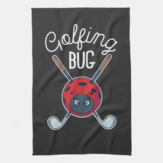 Golfing Bug Cute Outdoor Sports Golf Gag Novelty Theedoek (Verticaal)