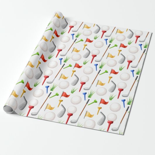 Golfing Cadeaupapier (Uitgerold)