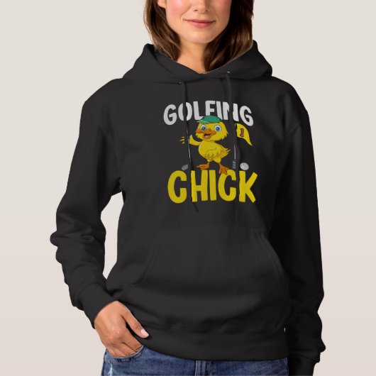 Golfing Chick Women Cute Golfing Ladies Golf Hoodie (Voorkant)
