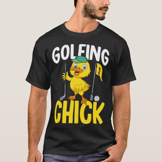 Golfing Chick Women Cute Golfing Ladies Golf T-shirt (Voorkant)